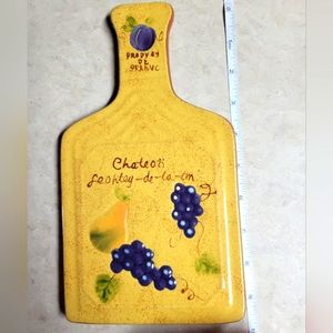Vintage style summer living ceramic board hand painted-yellow/purple